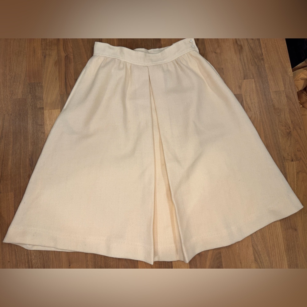 Vintage The Villager Wool A-Line Skirt | Buttery Yellow | Size 10